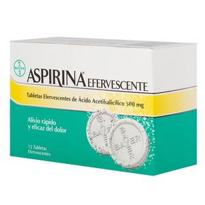 Aspirina 500 mg efervescente x 12 tabletas bay