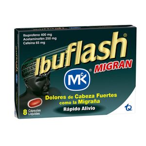 Ibuprofeno Ibuflash migraña x 8 cápsulas líquidas
