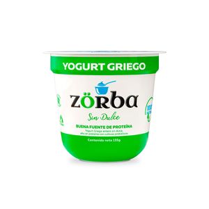 Yogurt Zorba Griego Natural Sin Dulce x 135g