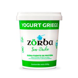 Yogurt Zorba Griego Natural Sin Dulce x 500g