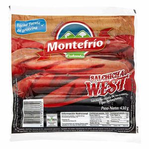 Salchicha mixta res y cerdo montefrío west x 430 g