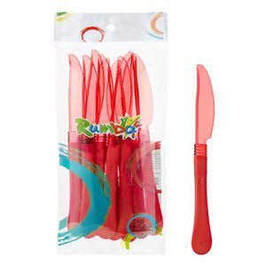 Cuchillo ensamblado rojo Rumba x 10 und