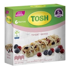 Barra de cereal Tosh frutas del bosque yogurt griego x6und x162g