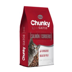 Alimento Chunky gatos sabor salmón y cordero x1.5kg