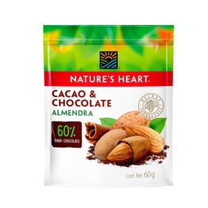 Frutos secos Natures Heart almendra cacao chocolate x60g