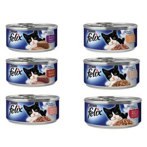 Alimento húmedo Felix para gato adulto sabores surtidos x6unds