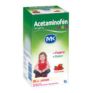 Jarabe MK acetaminofén niños frutos rojos x 90ml