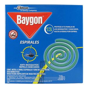 Insecticida Baygon espirales antimosquito repele zancudos x 12 unidades