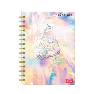 Cuaderno Argollado Pasta Dura 95  Incolors 80 Hojas Cuadriculado Scribe