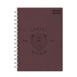 Cuaderno Argollado 5 Materias  Pasta Dura 105 Cuero Masculino 175 Hojas Cuadriculado Scribe