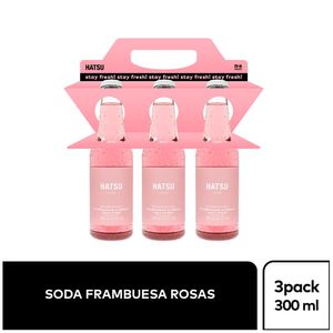 Soda Hatsu frambuesa rosas x3 unidades x300ml c-u