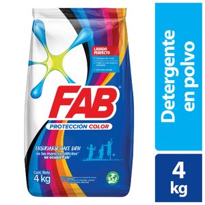 Detergente Fab polvo proteccion color+vivos x4kg