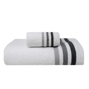 Toalla baño 70x140 380g blanco/gris francis Cannon