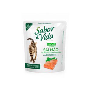 Pouche sabor vida gatos indoor salmon espinaca 85g