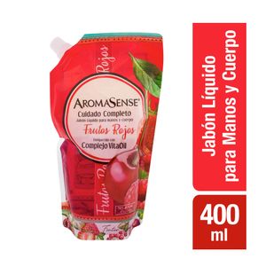 Jabón cremoso Aromasense frutos rojos doy pack x400ml