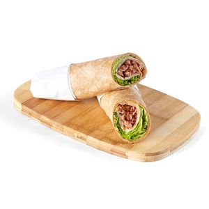 Wrap de melocotón y tocineta