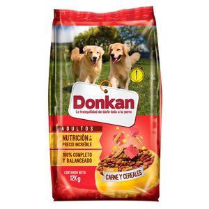 Alimento Donkan para perros adultos carne y cereales x12kg
