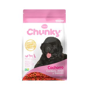 Alimento Chunky para perros cachorros sabor a cordero arroz salmón x8kg