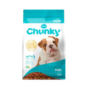 Alimento Chunky para perros cachorros sabora a pollo x4kg