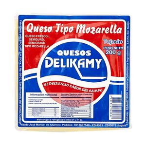 Queso mozzarella Delikamy tajado x200g