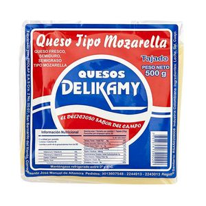 Queso mozzarella Delikamy tajado x500g