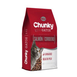 Alimento Chunky gatos salmón y cordero x8kg