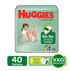Pañales Huggies active sec etapa 5/xxg x40 unds