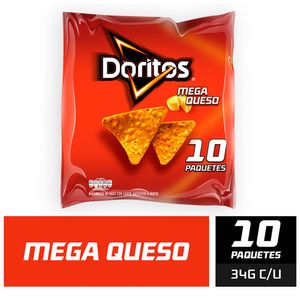 Pasabocas Doritos mega queso x 10 und x 340 g peso neto