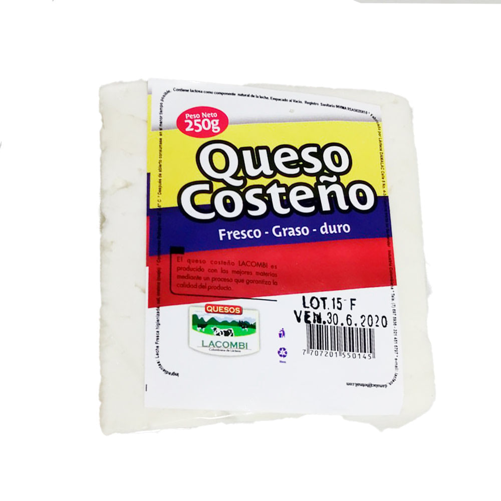 Queso fresco de vaca Costeño 250g