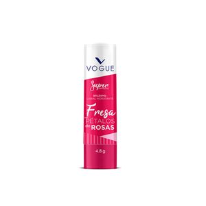 Bálsamo labial Vogue hidratante fresa con pétalos de rosa x4.8g