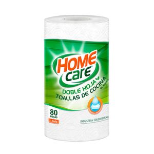 Toalla home care doble hoja x1rollo x80  hojas