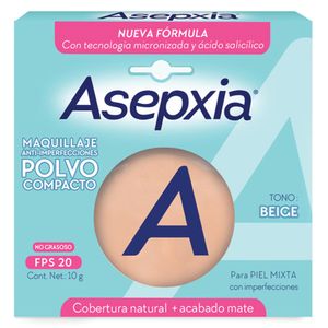 Maquillaje Asepxia anti-imperfecciones polvo compacto beige x10g