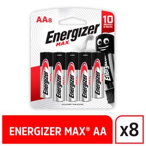 Pila Alcalina Max AA Energizer x8 unid