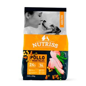 Alimento Nutriss para perro adultos sabor a pollo y vegetales x20kg