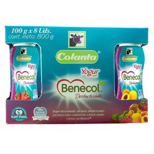 Yogurt Colanta Benecol surtido botella x8und x800g