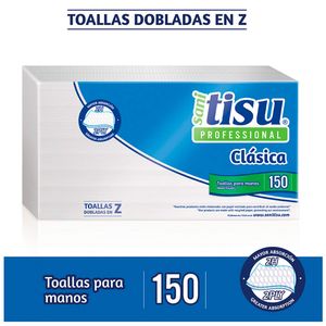 Toalla manos sanitisu desechable x150und