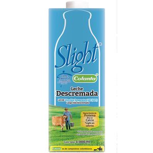 Leche descremada Slight Colanta tretrapack x1000ml