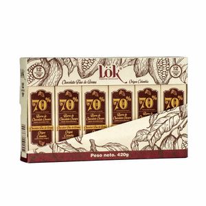 Barra Lok chocolate 70% cco.colombia x12und x35g c/u