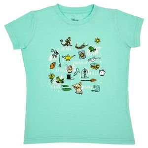 Camiseta niña m/c verde menta PRINCESAS