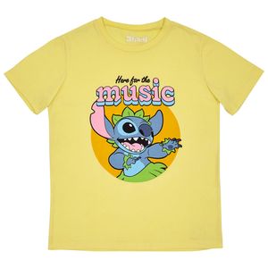 Camiseta  m/c niña , amarilla STITCH