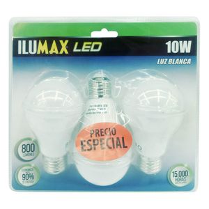 Pack x 3 bombillos led  ilumax bulb 10w luz b 15000h