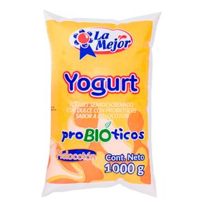 Yogurt La Mejor melocotón bolsa x1000ml