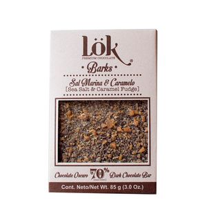 Chocolate Lok oscuro 70% sal marina caramelo barra x85g