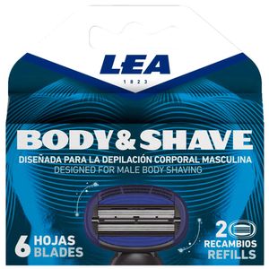 Repuesto lea afeitar body shave 6 hojas x2 unidades