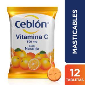 Vitamina C Cebión naranja x12 Tabletas x500mg