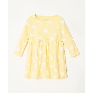 Vestido corto manga larga en Algodón Bebita Amarillo estampado JULIA