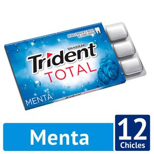 Chicle Trident Total Menta sin azúcar x12 chicles