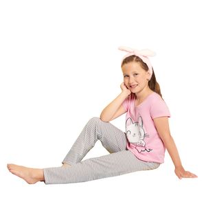 Pijama pantalon largo algodón niña 10 rosado oscuro 56002 ST RINA