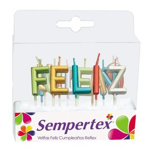 Velita letras Feliz Cumpleaños metalizada surtida Sempertex x1und