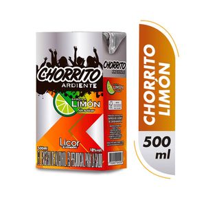 Aguardiente Chorrito Ardiente sin azucar limón x500ml